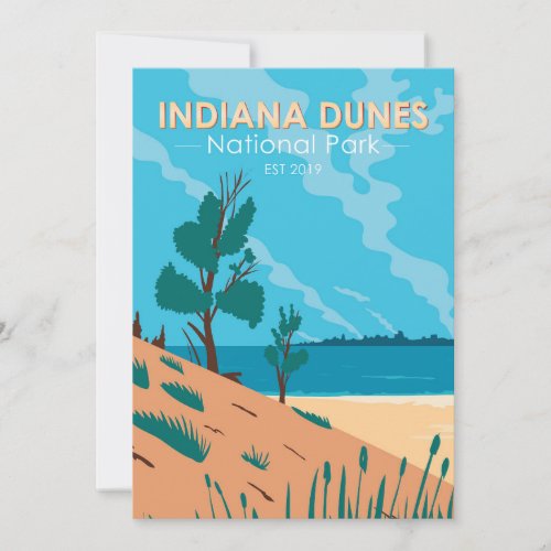 Indiana Dunes National Park Vintage  Holiday Card