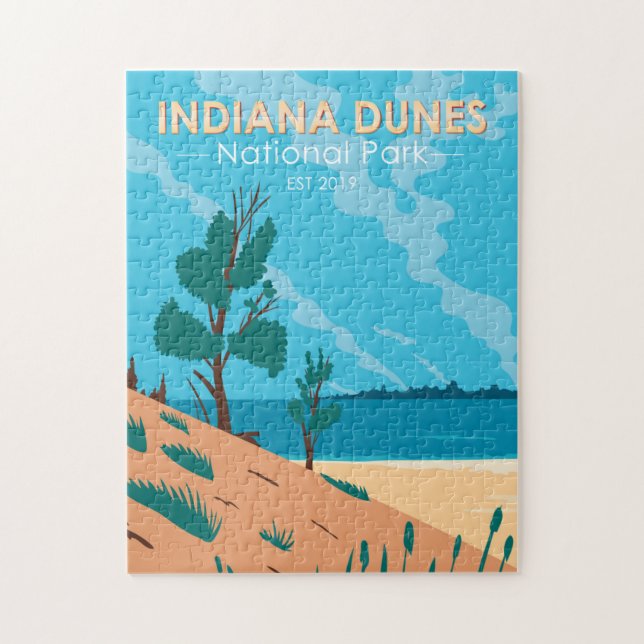 Indiana Dunes National Park Vintage  Jigsaw Puzzle (Vertical)