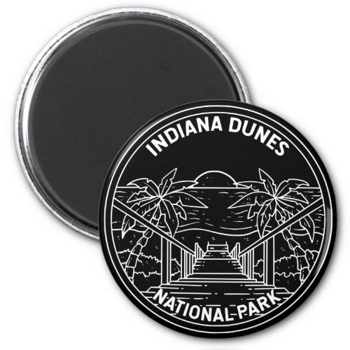Indiana Dunes National Park Vintage Monoline Magnet