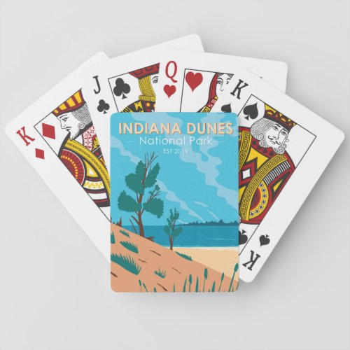 Indiana Dunes National Park Vintage  Playing Cards