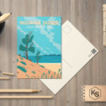 Indiana Dunes National Park Vintage Postcard<br><div class="desc">Indiana Dunes vector artwork design. The park is a United States national park located in northwestern Indiana managed by the National Park Service.</div>
