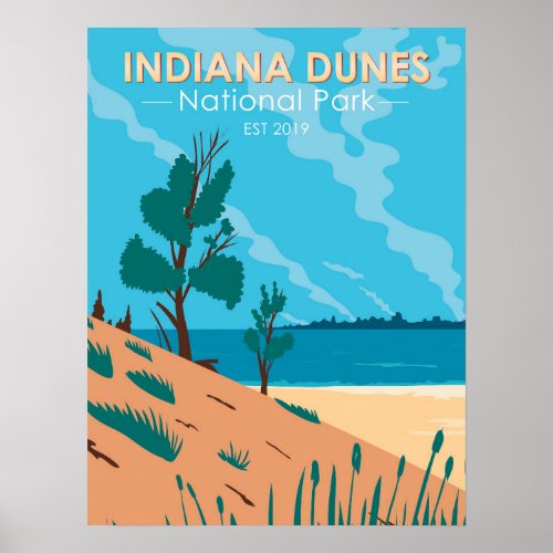Indiana Dunes National Park Vintage Poster