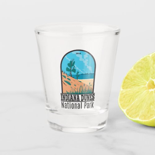 Indiana Dunes National Park Vintage Shot Glass