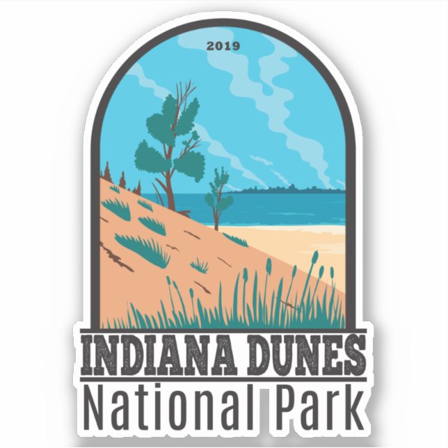 Indiana Dunes National Park Vintage Sticker (Front)