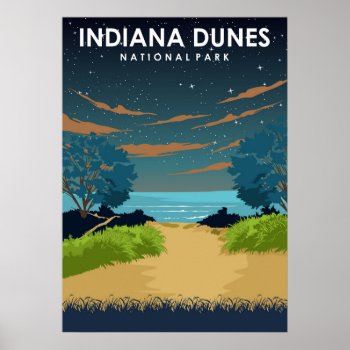 Indiana Dunes National Park Vintage Travel Poster by Nextartstore at Zazzle