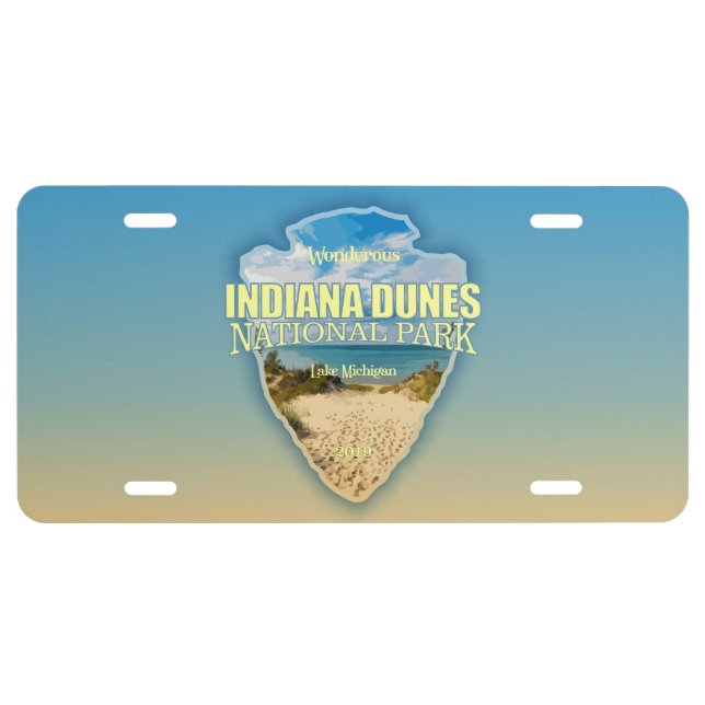 Indiana Dunes NP (arrowhead) License Plate (Front)