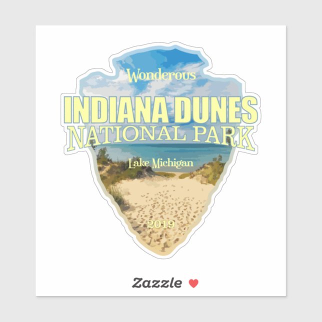 Indiana Dunes NP (arrowhead) Sticker (Sheet)