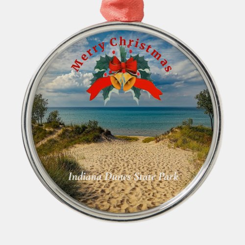 Indiana Dunes State Park Christmas Metal Ornament