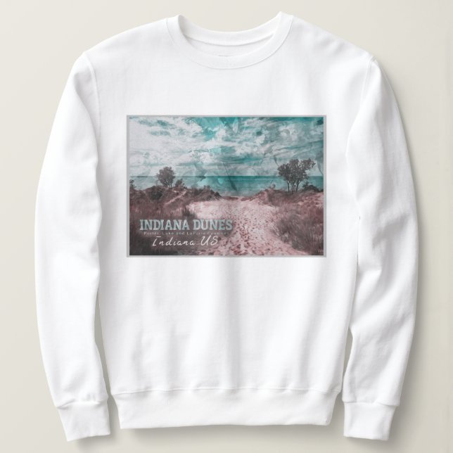 INDIANA DUNES WATERCOLOR - INDIANA UNITED STATES SWEATSHIRT (Design Front)