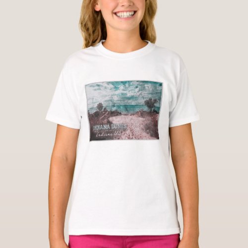 INDIANA DUNES WATERCOLOR _ INDIANA UNITED STATES T_Shirt