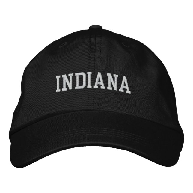 Indiana Embroidered Adjustable Cap Black (Front)