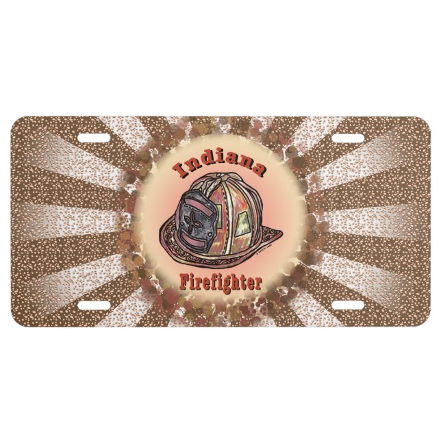 Indiana Firefighter License Plate (Front)