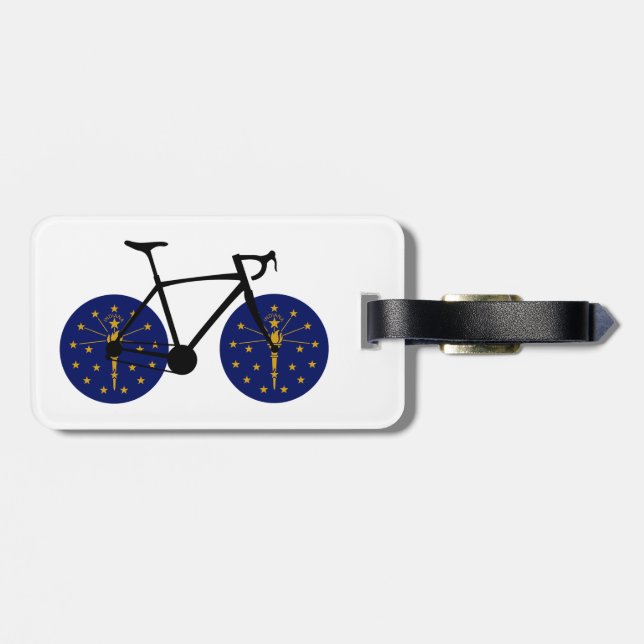 Indiana Flag Cycling Luggage Tag (Back Horizontal)