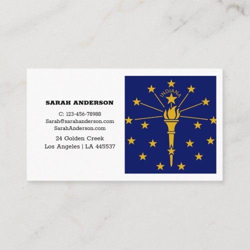 Indiana Flag Elegant Business Cards  USA