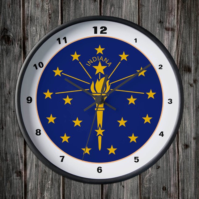 Indiana Flag & Indiana fashion /design USA Round Clock (Creator Uploaded)