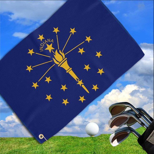 Indiana Flag & Indiana State USA golf /sport fans Golf Towel (Creator Uploaded)