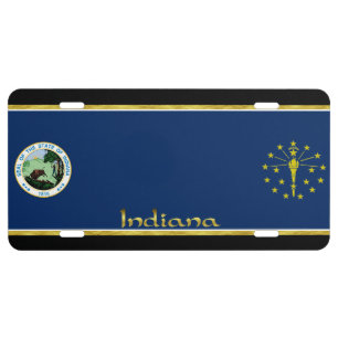 Indiana flag license plate