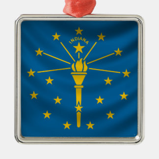 Indiana Flag Metal Ornament