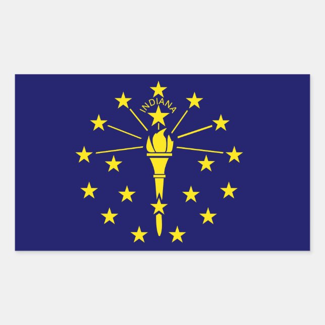 Indiana Flag Rectangular Sticker (Front)