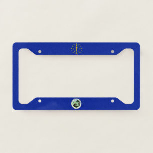 Indiana flag-seal license plate frame