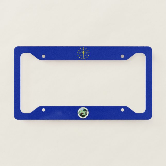 Indiana flag-seal license plate frame (Front)
