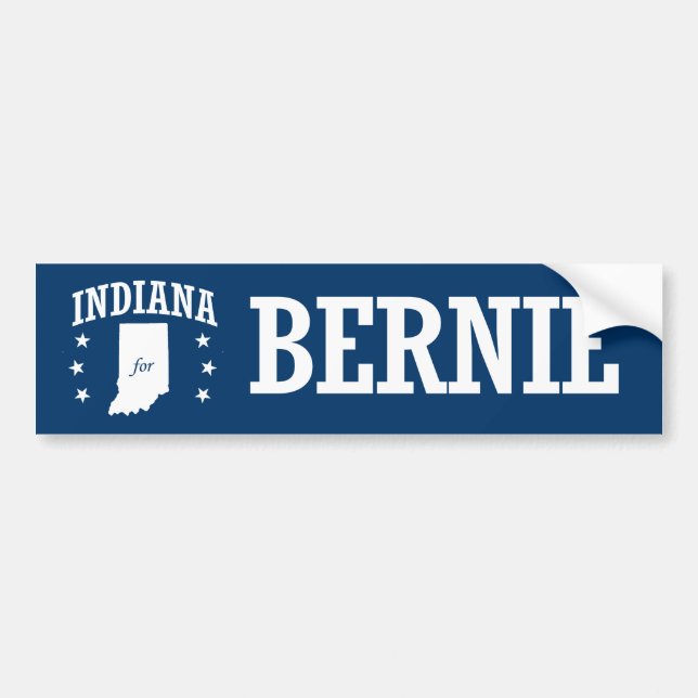 INDIANA FOR BERNIE SANDERS BUMPER STICKER (Front)