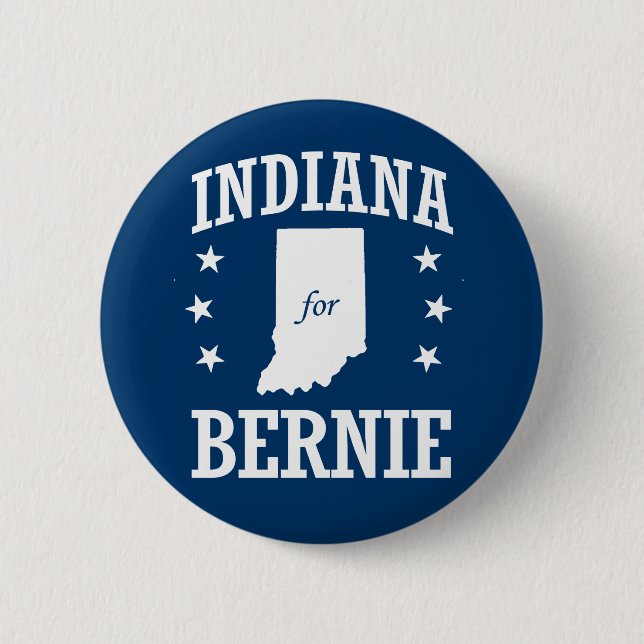 INDIANA FOR BERNIE SANDERS PINBACK BUTTON (Front)