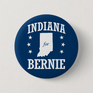 INDIANA FOR BERNIE SANDERS PINBACK BUTTON
