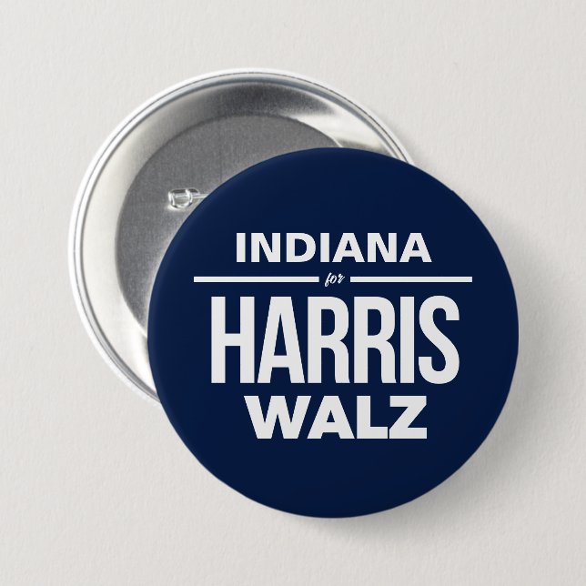 Indiana for Harris Walz Button (Front & Back)