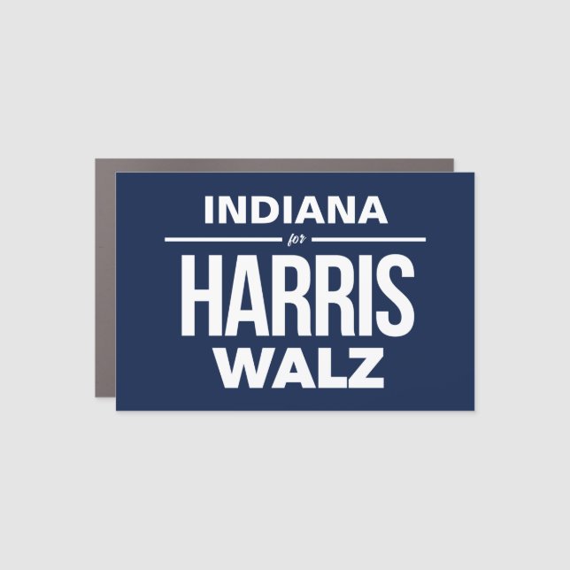 Indiana for Harris Walz Car Magnet (Front)