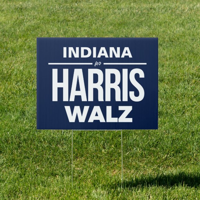 Indiana for Harris Walz Sign (Insitu)