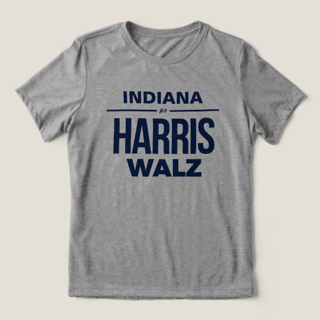 Indiana for Harris Walz Tri-Blend Shirt (Design Front)