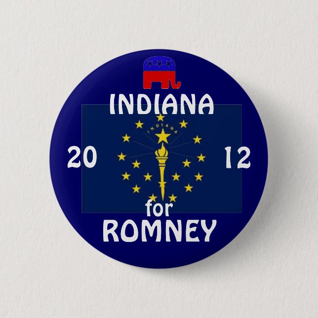 Indiana for Romney 2012 Button (Front)