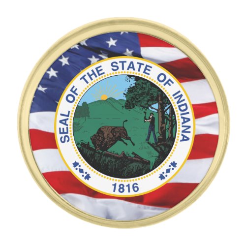 Indiana Great Seal Lapel Pin