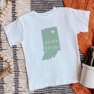 Indiana Home Grown Editable Colors State Map Baby T-Shirt