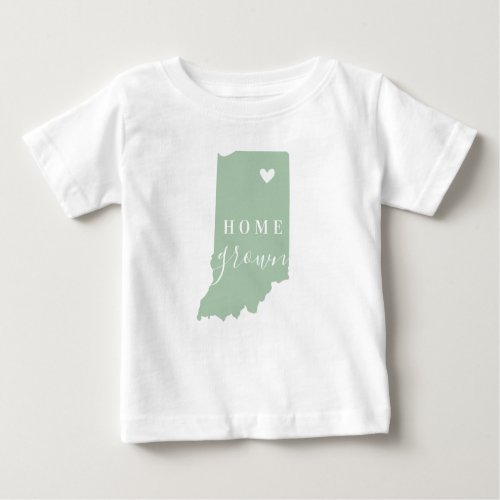 Indiana Home Grown  Editable Colors State Map Baby T_Shirt