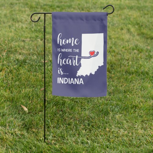 Indiana home is where the heart is garden flag