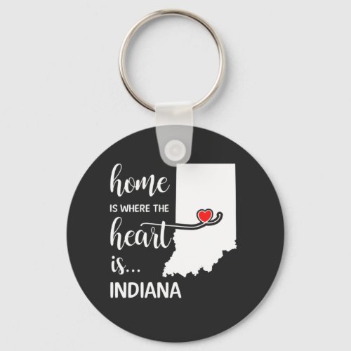 Indiana home is where the heart is keychain