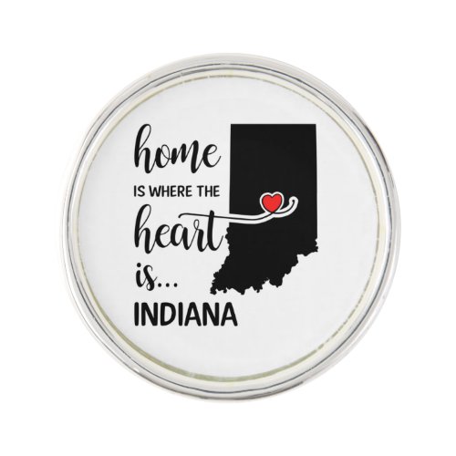 Indiana home is where the heart is lapel pin