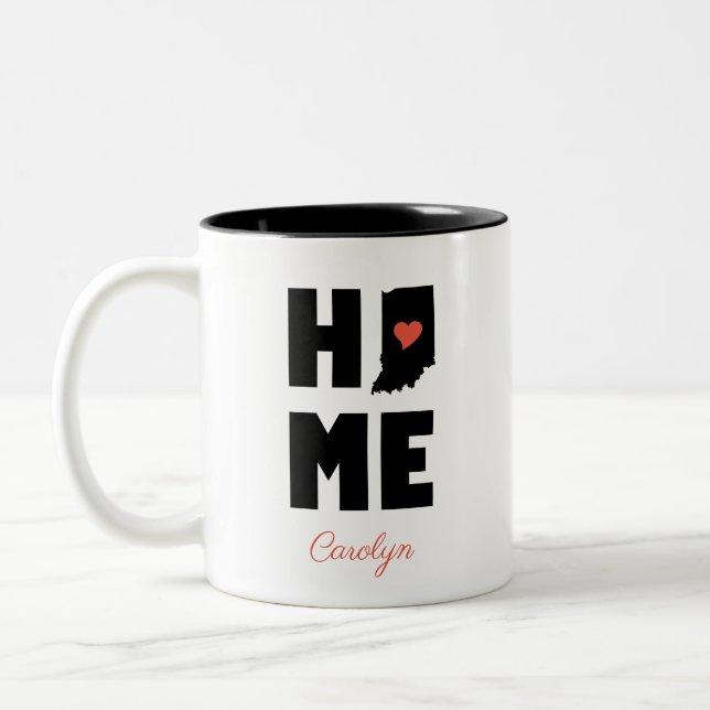 Indiana Home Personalized Two-Tone Coffee Mug (Left)