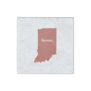 Indiana home silhouette state map stone magnet