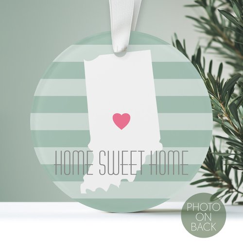 Indiana Home State Love with Custom Heart Ornament