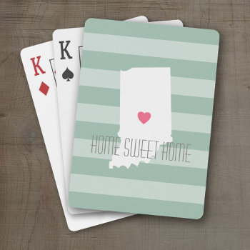 Indiana Home State Love With Custom Heart Playing Cards by MyGiftShop at Zazzle