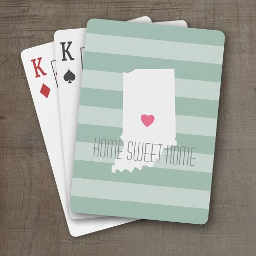 Indiana Home State Love with Custom Heart Poker Cards