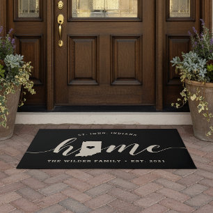 Indiana Home State Personalized Doormat