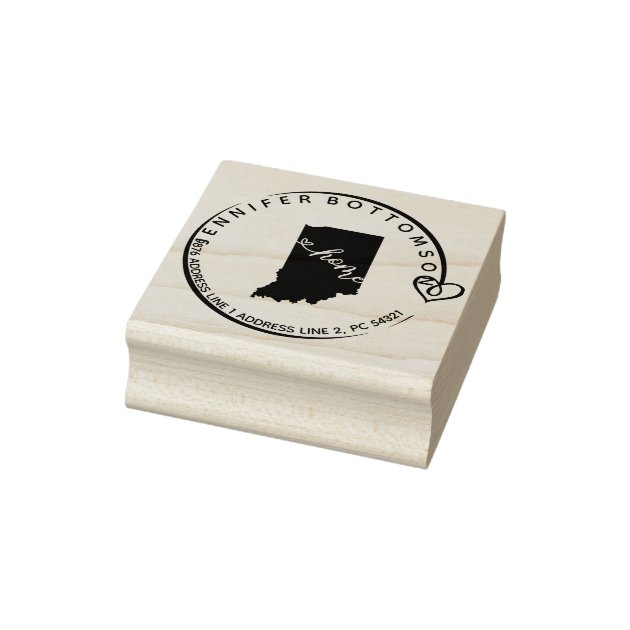 Indiana Hometown Map Rubber Stamp