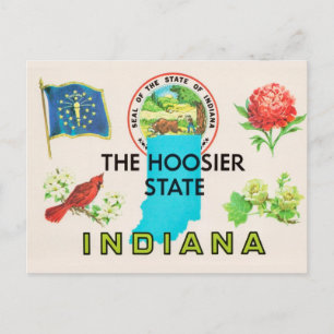 Indiana Hoosier Greeting Postcard