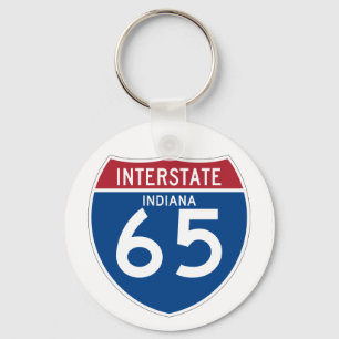 Indiana IN I-65 Interstate Highway Shield - Keychain