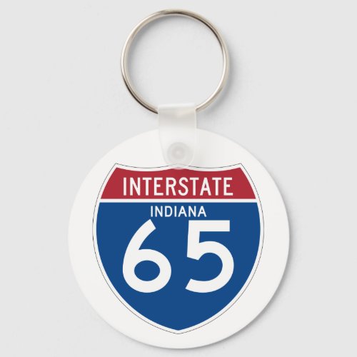 Indiana IN I_65 Interstate Highway Shield _ Keychain