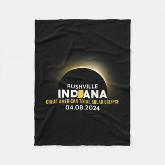 Indiana In Total Solar Eclipse 2024 Fleece Blanket